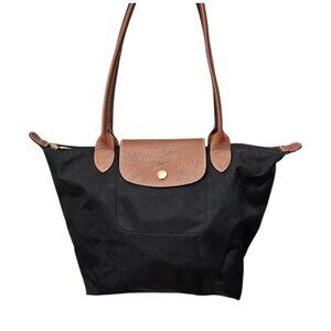 Longchamp Le Pliage Original Nylon Leather Large Black Shoulder Tote Bag